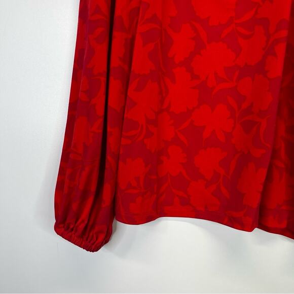 Michael Kors Shadow Fleur Print long sleeve top deep pink - PL - Picture 5 of 11